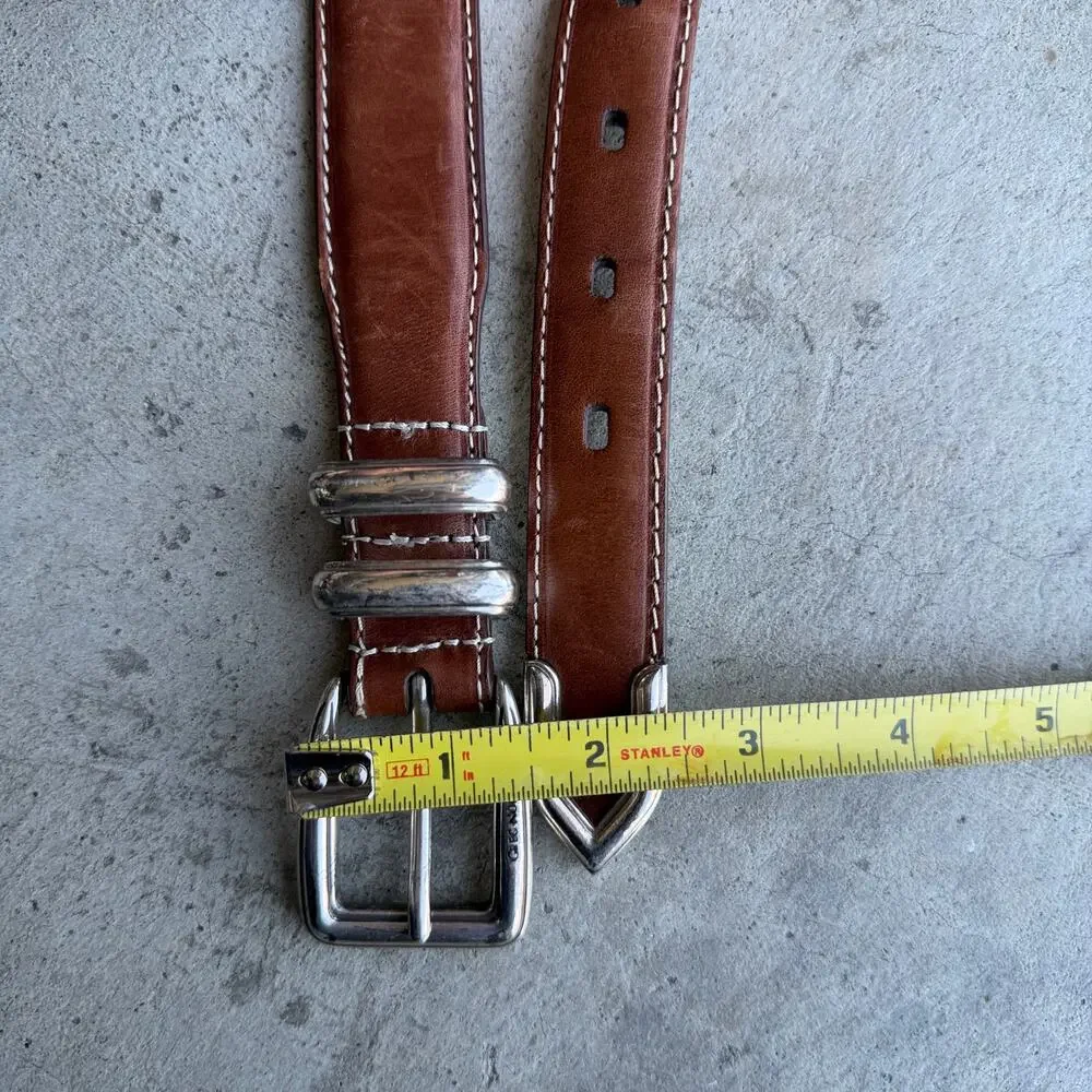 Vintage 90s Greg Norman Leather Belt Brown Size 34